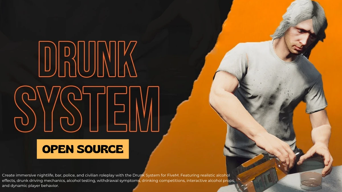 Drunk System FiveM | Open Source Realistic Alcohol, Intoxication & DUI Roleplay Script